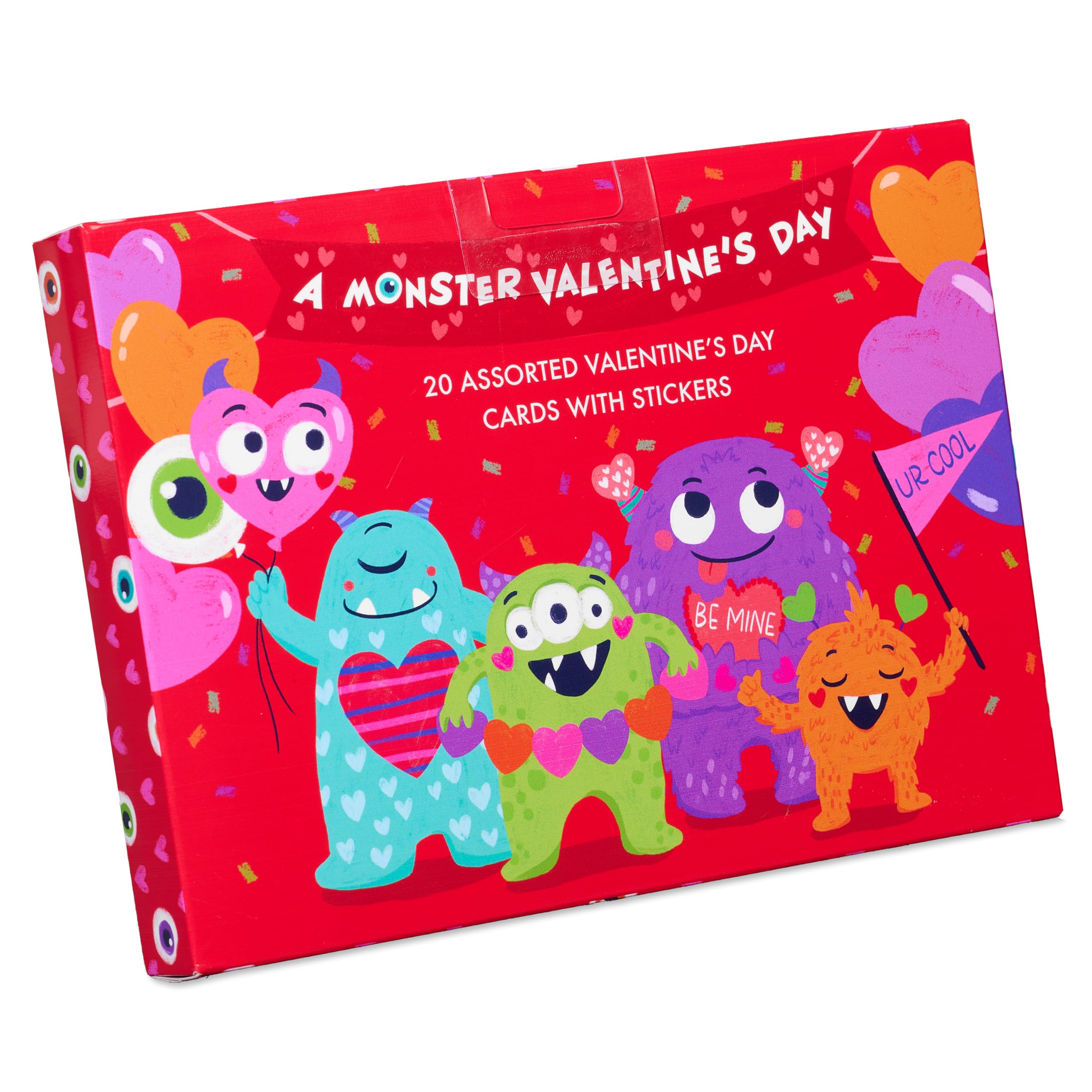 Papyrus Valentine's Day Cards for Kids, Monster Hearts (20-Count